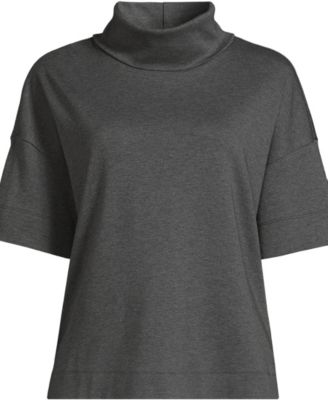 Women's Elbow Sleeve Supima Cotton Relaxed Turtleneck