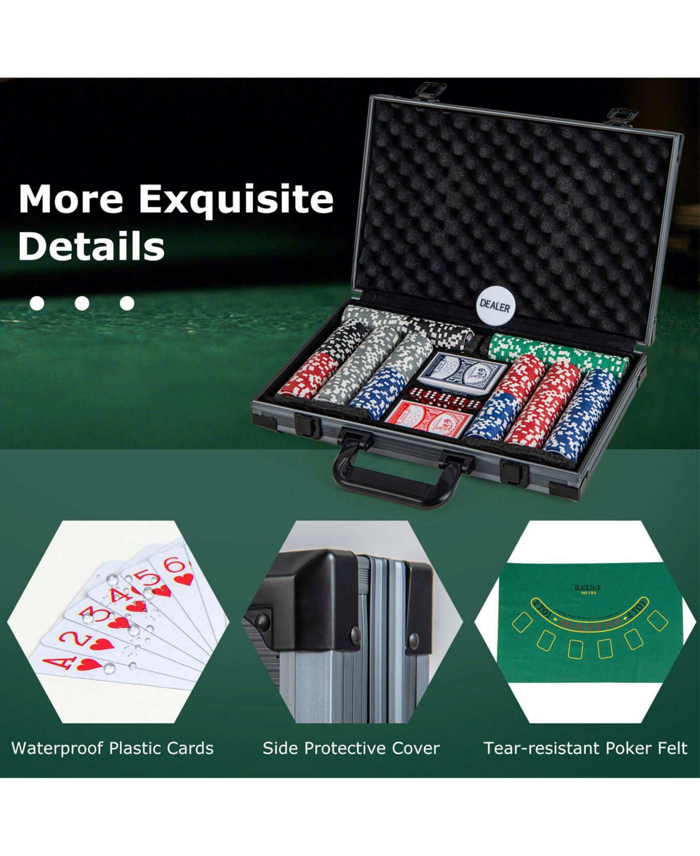 Детские игрушки SUGIFT Texas Hold'em 400-Piece Poker Chip Set, Ages 8+, цвет: Чёрный — фото 7