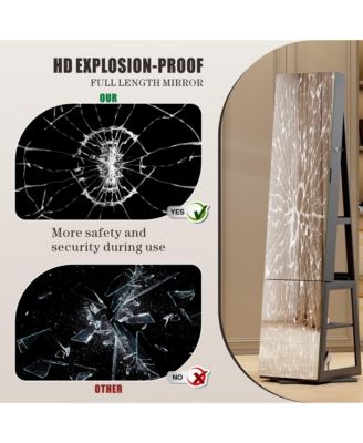 15.94'' Freestanding Jewelry Armoire with Spacious Storage