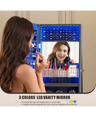 15.94'' Freestanding Jewelry Armoire with Spacious Storage