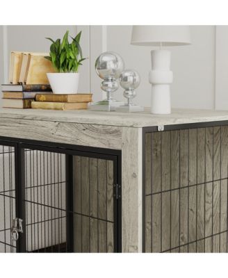 39" Dog Crate Furniture on Wheels, for Large Dogs,