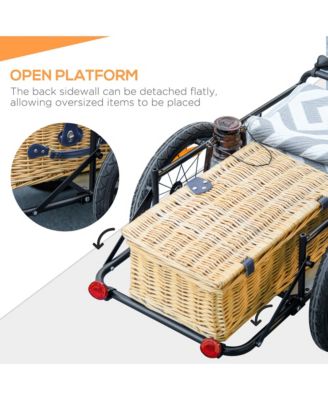 Bike Trailer Wagon with Removable Storage Box, No Bottom