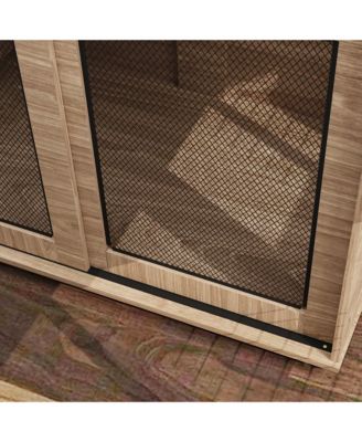 39" Dog Crate Furniture with Sliding Barn Door, for Large Dogs