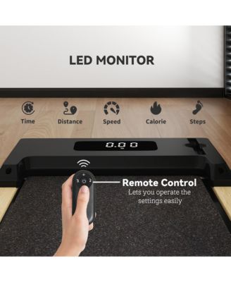 Wood Walking Pad Under Desk Treadmill with Remote Control, Wheels