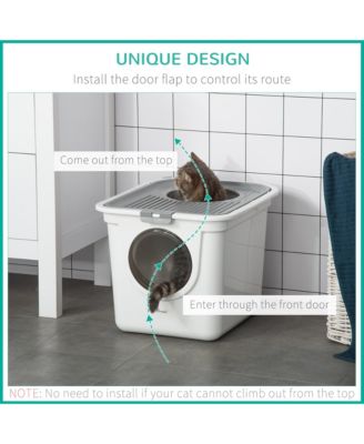 Cove Cat Litter Box, Kitty Litter Box with Scoop,