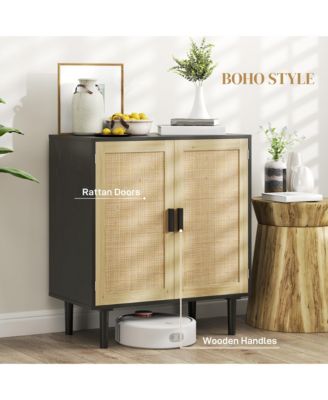 Bohemian Sideboard with 2 Rat Doors and Shelves,