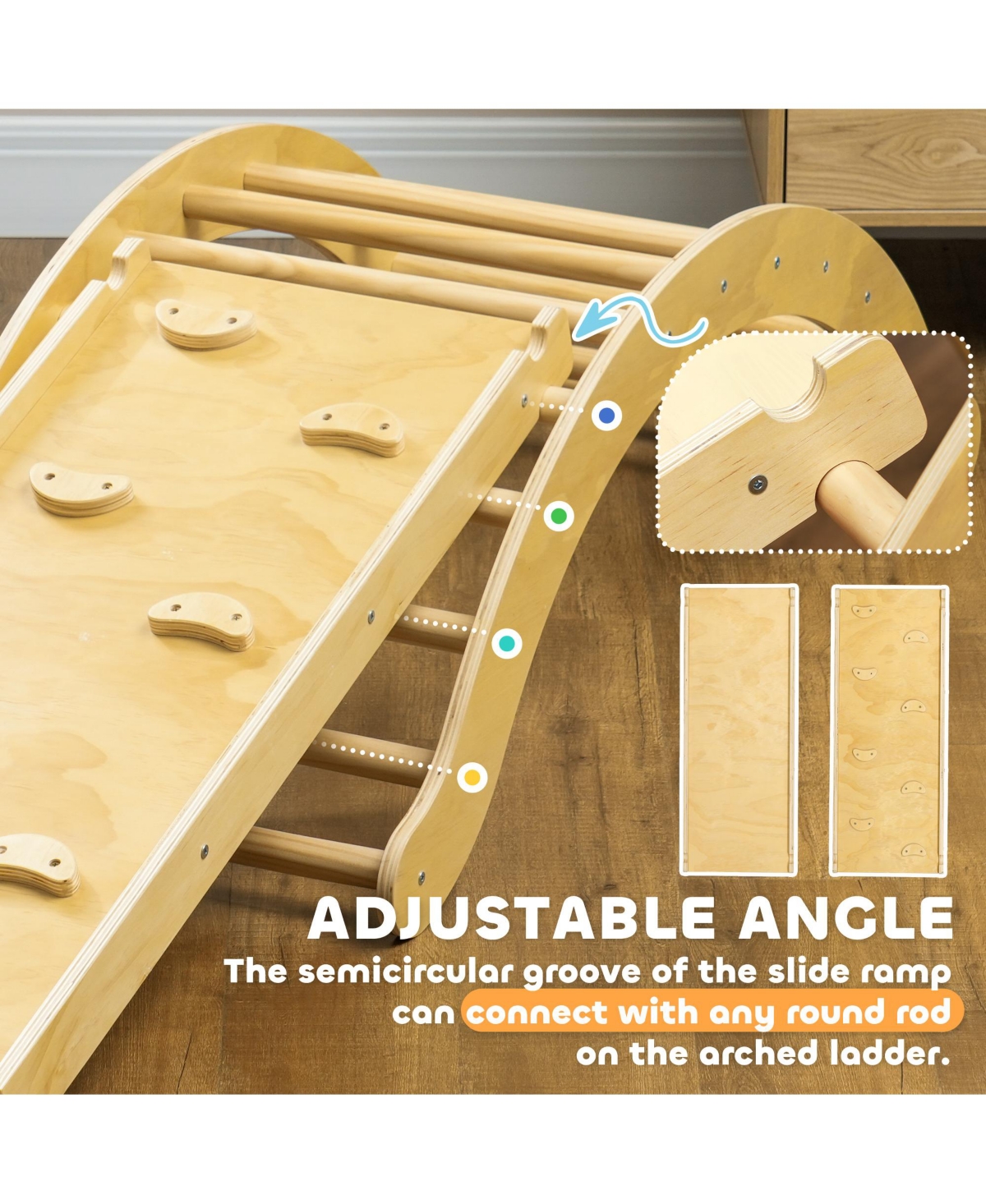 Qaba 4 In 1 Toddler Indoor Climbing Toy Set with Arch, Ramp & Cushion