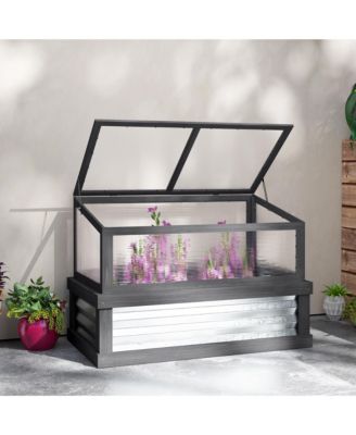 Raised Garden Bed with Wooden Cold Frame, 41" x 22.5" x 28.25"