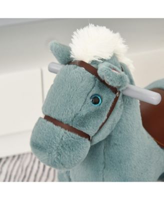 Kids Plush Ride-On Rocking Horse Toy Chair w/ Soft Plush Toy