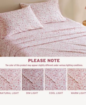 Novelty Printed Flannel 4-Pc. Sheet Set, Queen