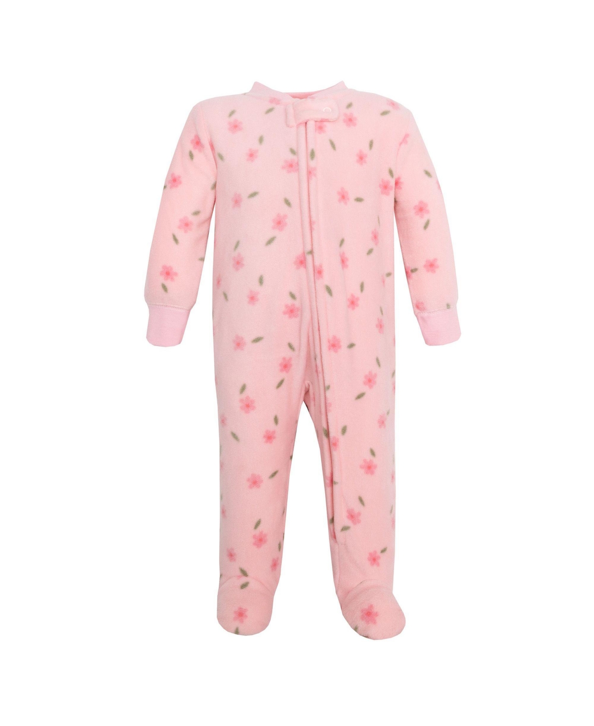 Hudson Baby Girls Fleece Sleep and Play, Family Floral, 0-3 Months