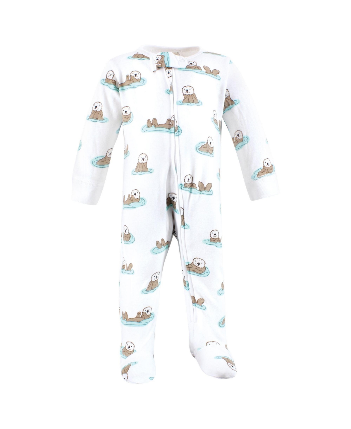 Touched by Nature Baby Boys Organic Cotton Sleep and Play, Otters, 0-3 Months
