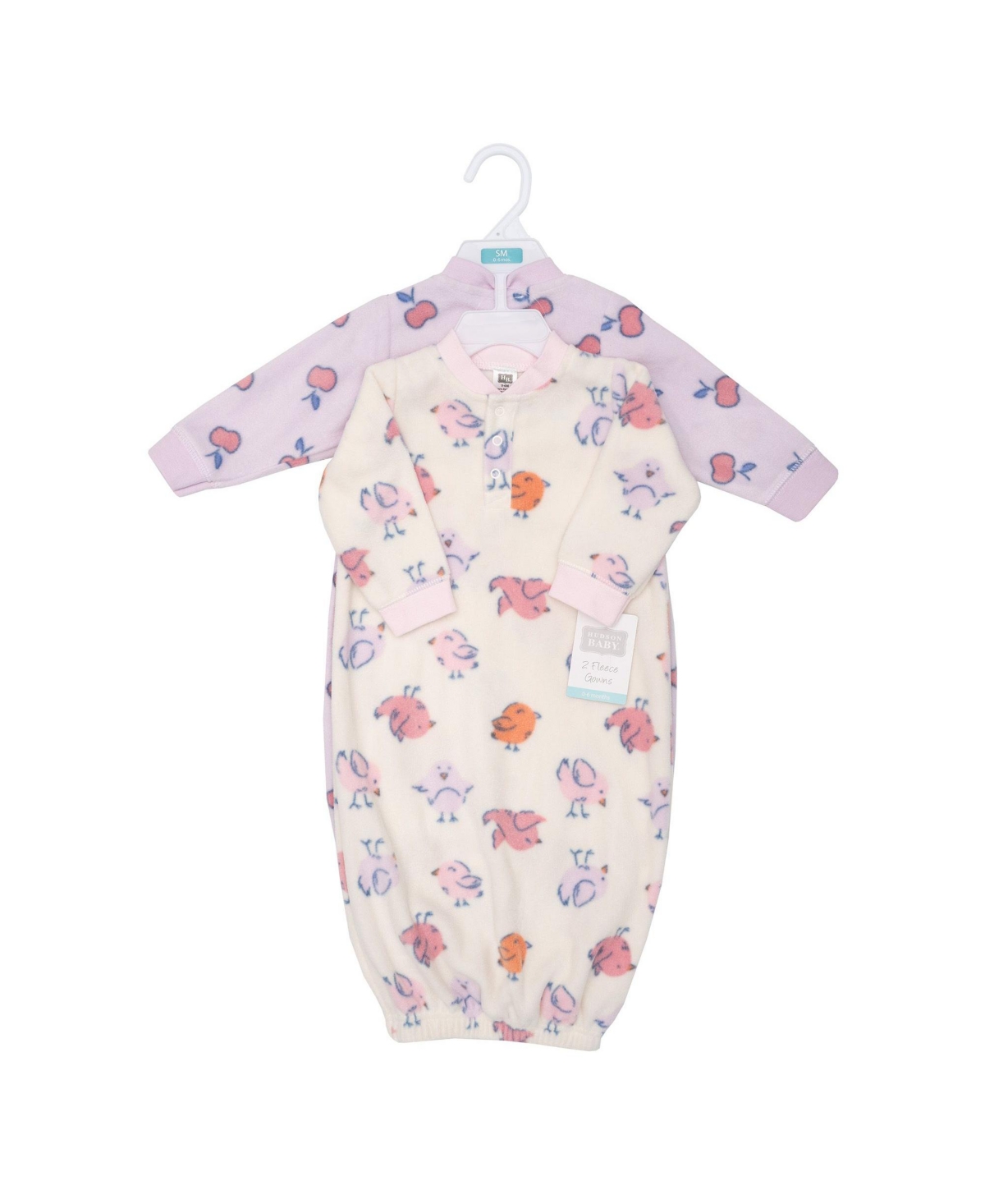 Hudson Baby Baby Girls Hudson Fleece Gowns Bird, 0-6 Months