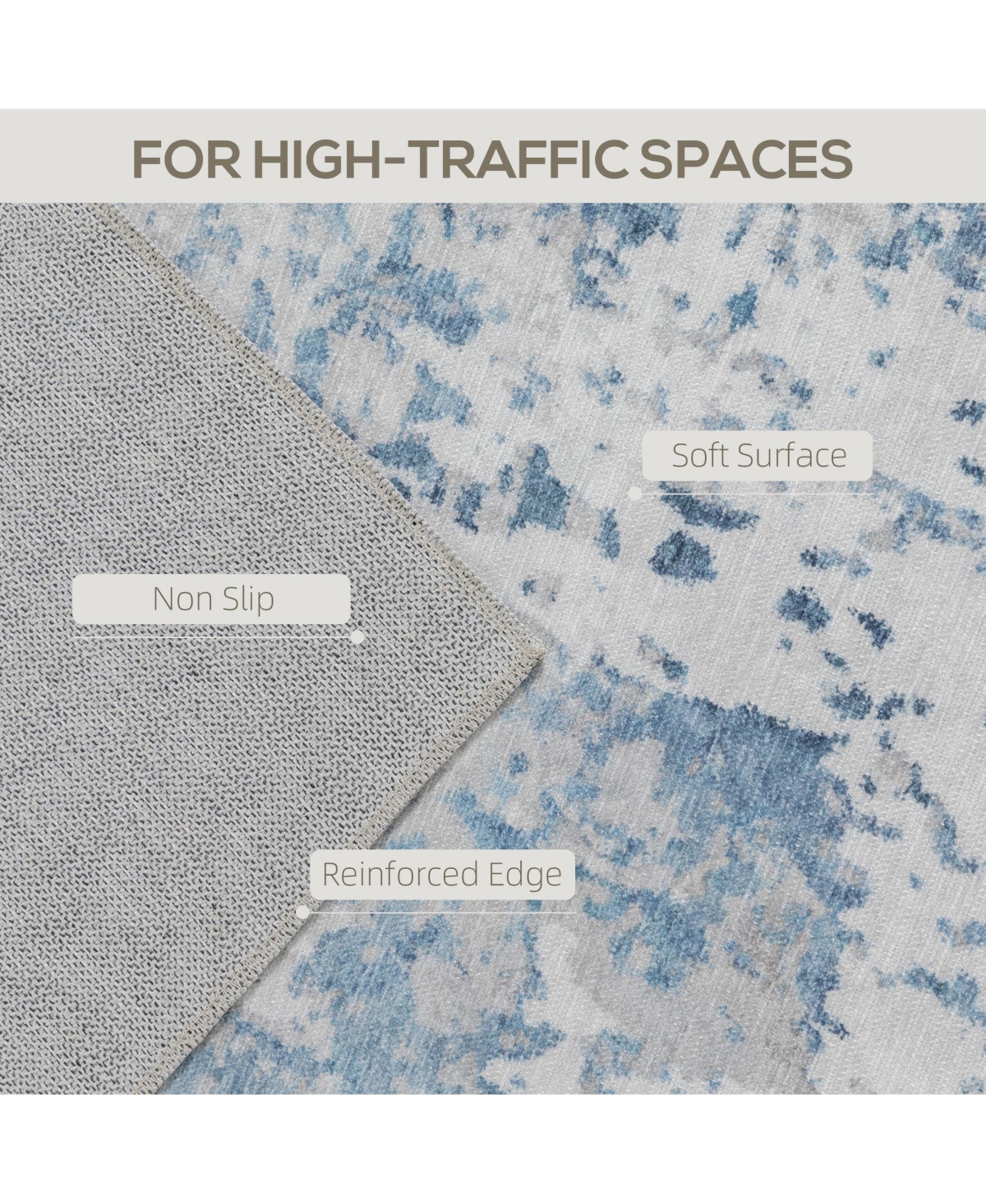 Homcom Area Rug 8x10, Non-Slip Machine Washable Rug for Living Room,