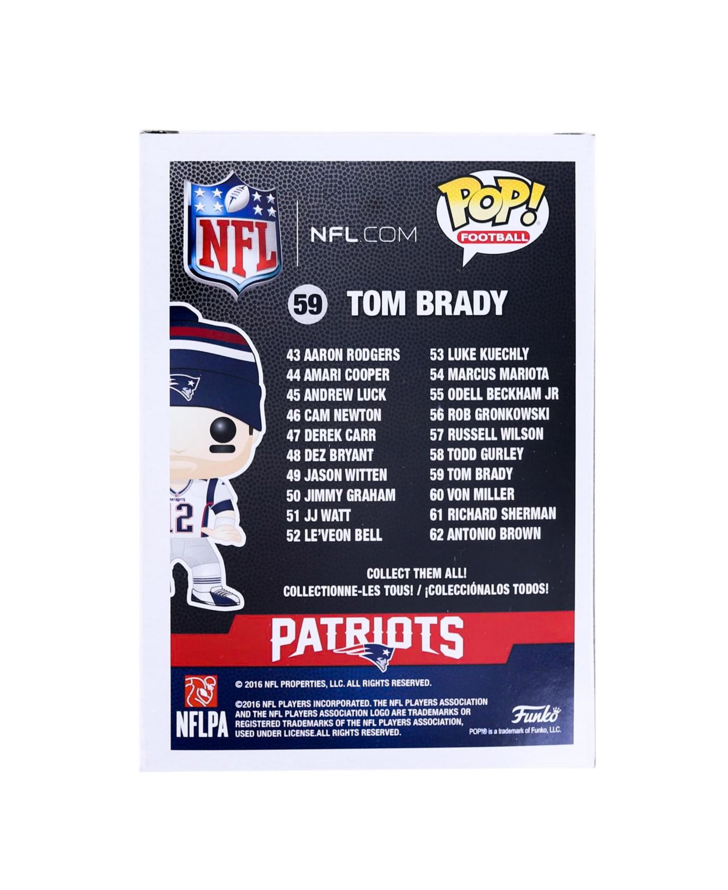 Детская фигурка Funko Pop! New England Patriots Tom Brady AFA Graded 9.0 3.75" Vinyl Figure Ages 6+ — фото 4