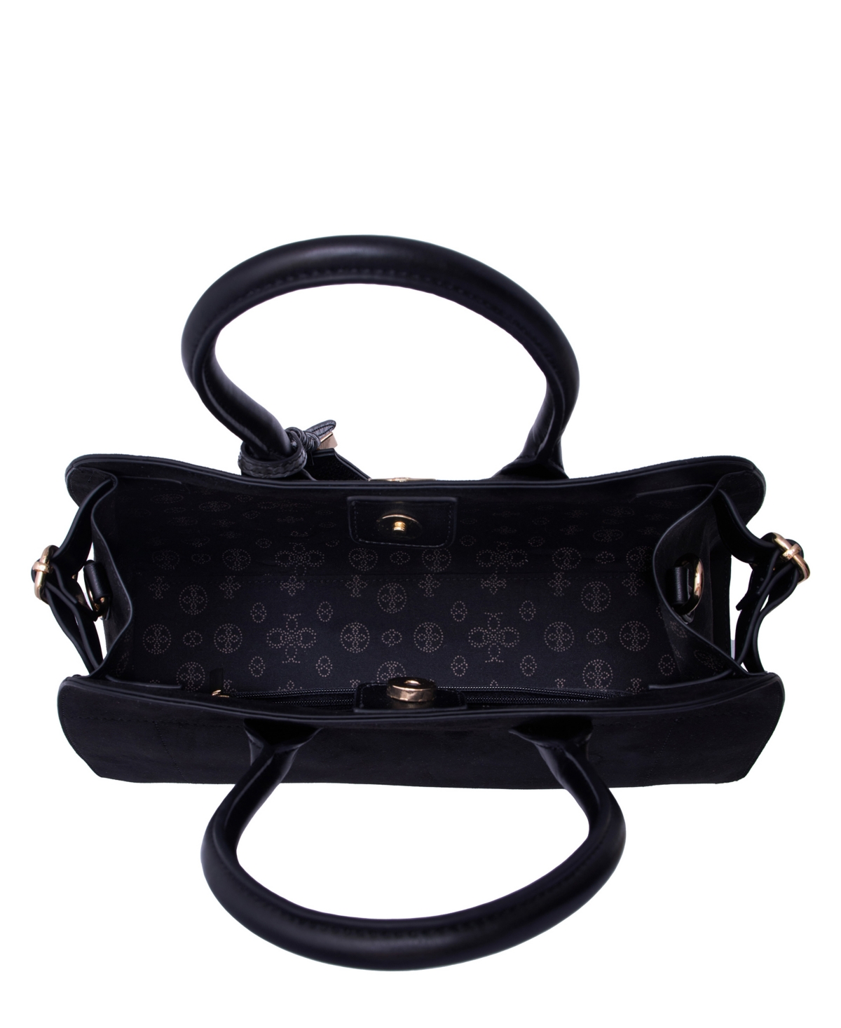 Like Dreams Aurora Top Handle Suede Tassel Medium Satchel Bag In Black