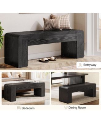 Farmhouse End of Bed Bench for Bedroom, 47.24-Inch Long Entryway Bench
