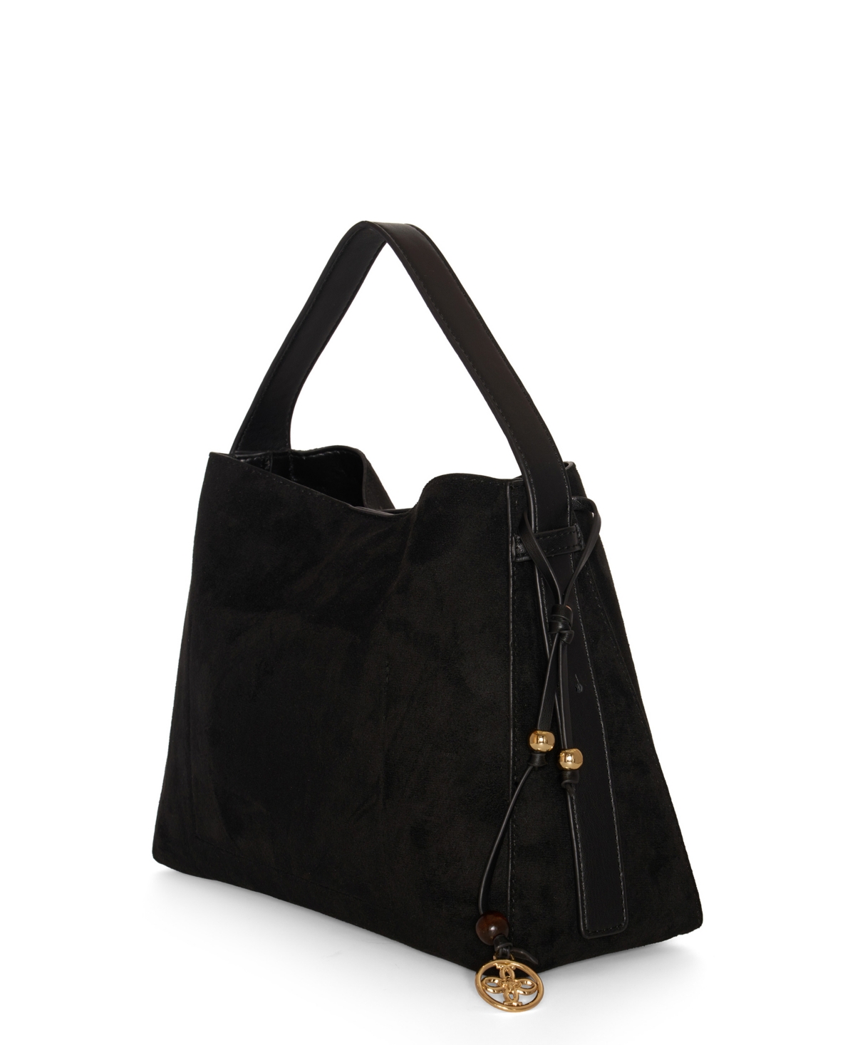 Like Dreams Solace Suede Top Handle Small Satchel Bag In Black