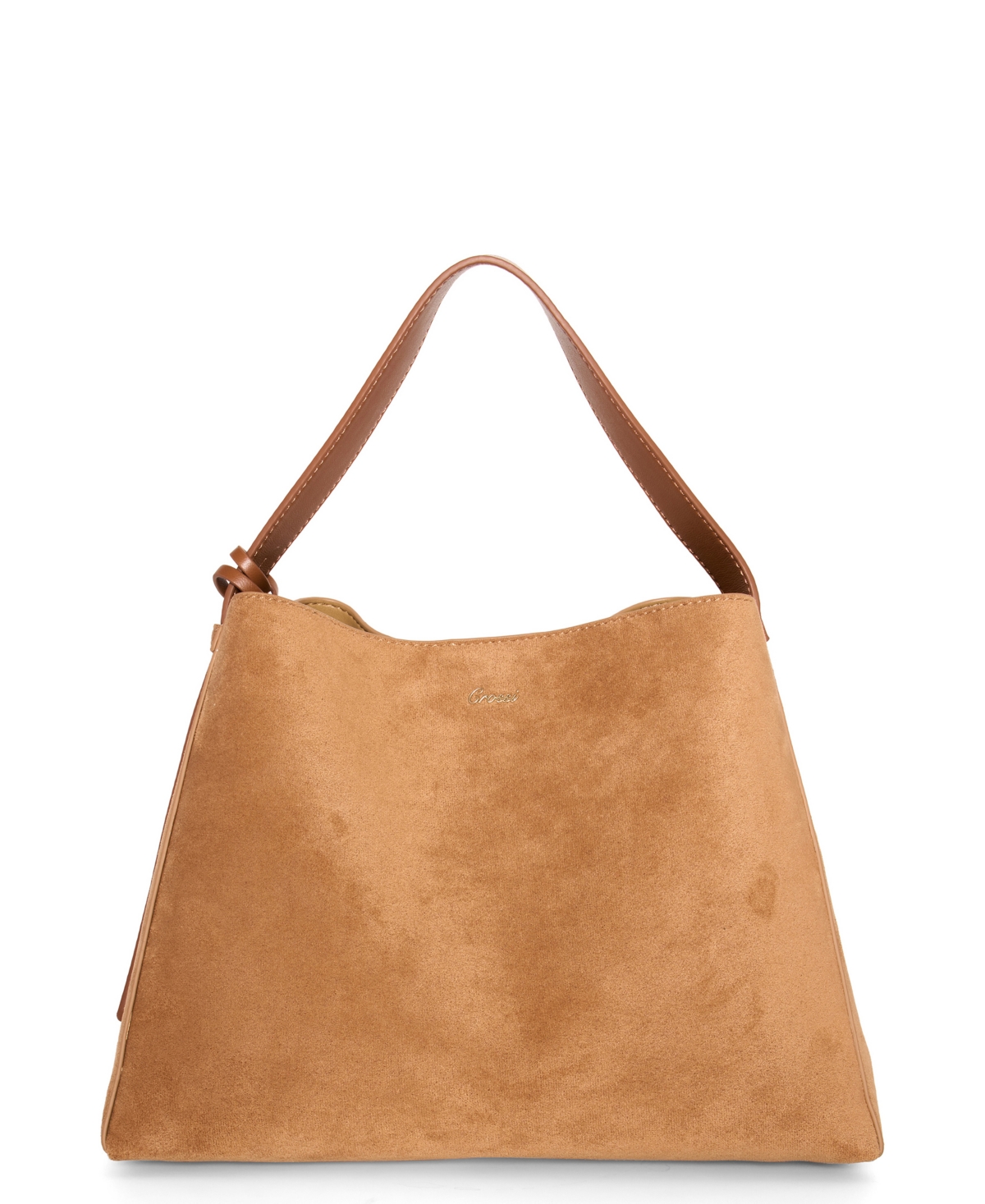 Like Dreams Solace Suede Top Handle Small Satchel Bag In Brown