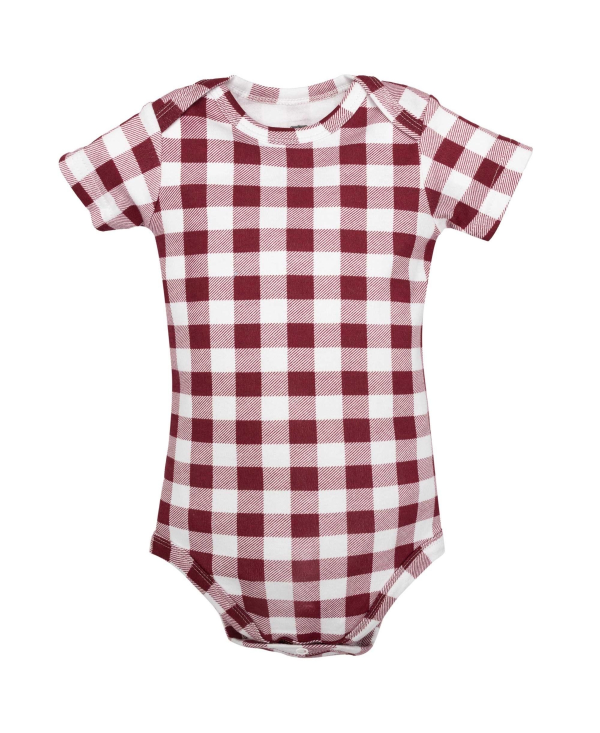 Hudson Baby Boys Cotton Layette Set, Burgundy Tan Suspenders, 9-12 Months