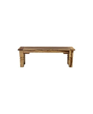 Taos Solid Sheesham Wood Dining Bench, Natural
