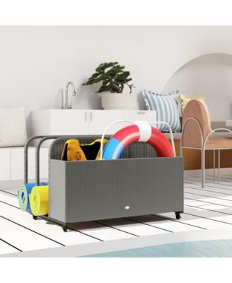 Wicker Pool Float Storage Organizer, Pool Float Holder, Mixed