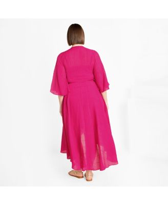 Plus Size Kira Ruffle Wrap Maxi Dress