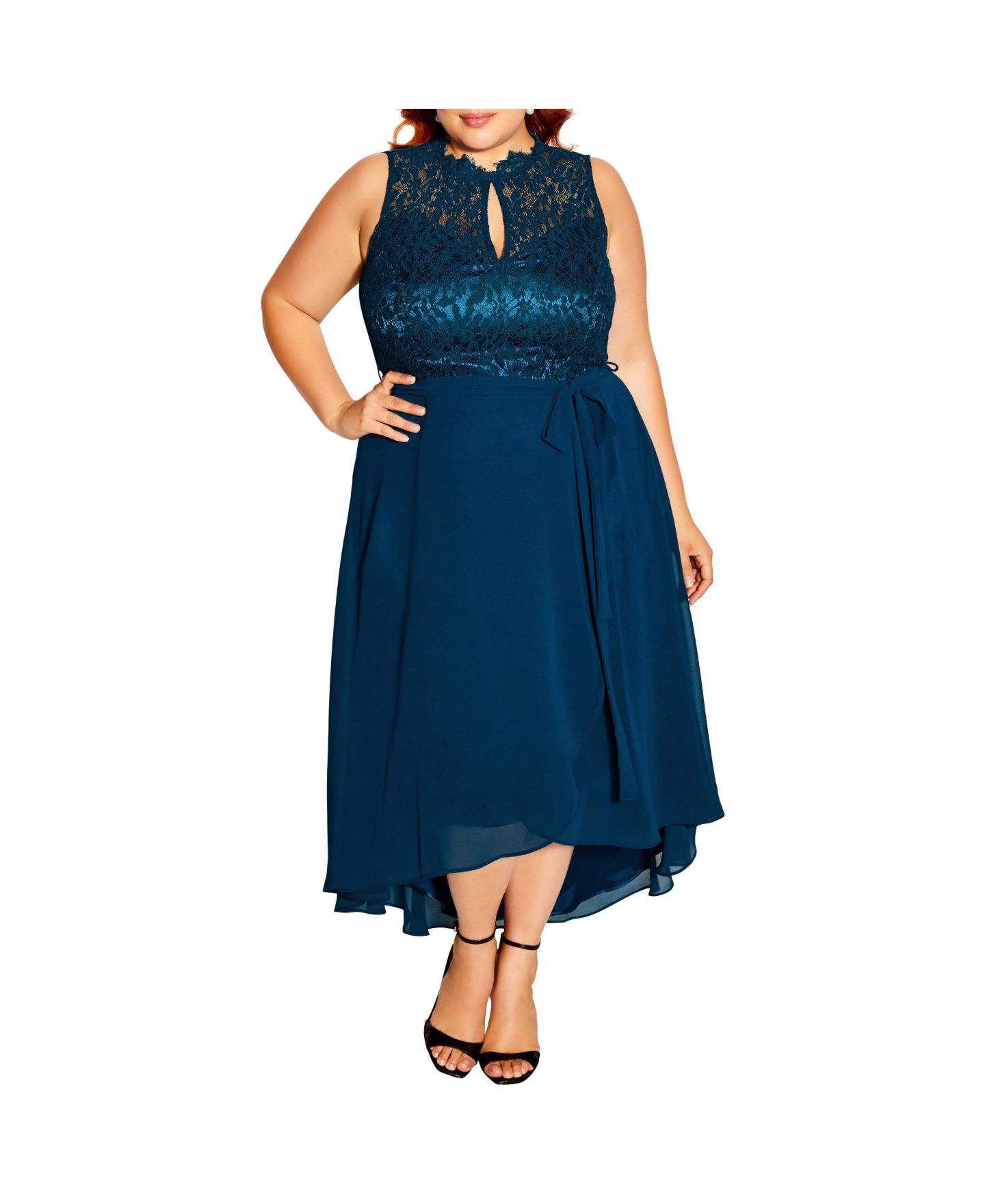 Женское платье CITY CHIC Plus Size Hi Lo Lover Sweetheart, цвет: Зелёный — фото 1