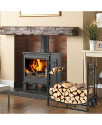 30 Inch Firewood Rack with 4 Tool Set Kindling Holders for Indoor and Outdoor