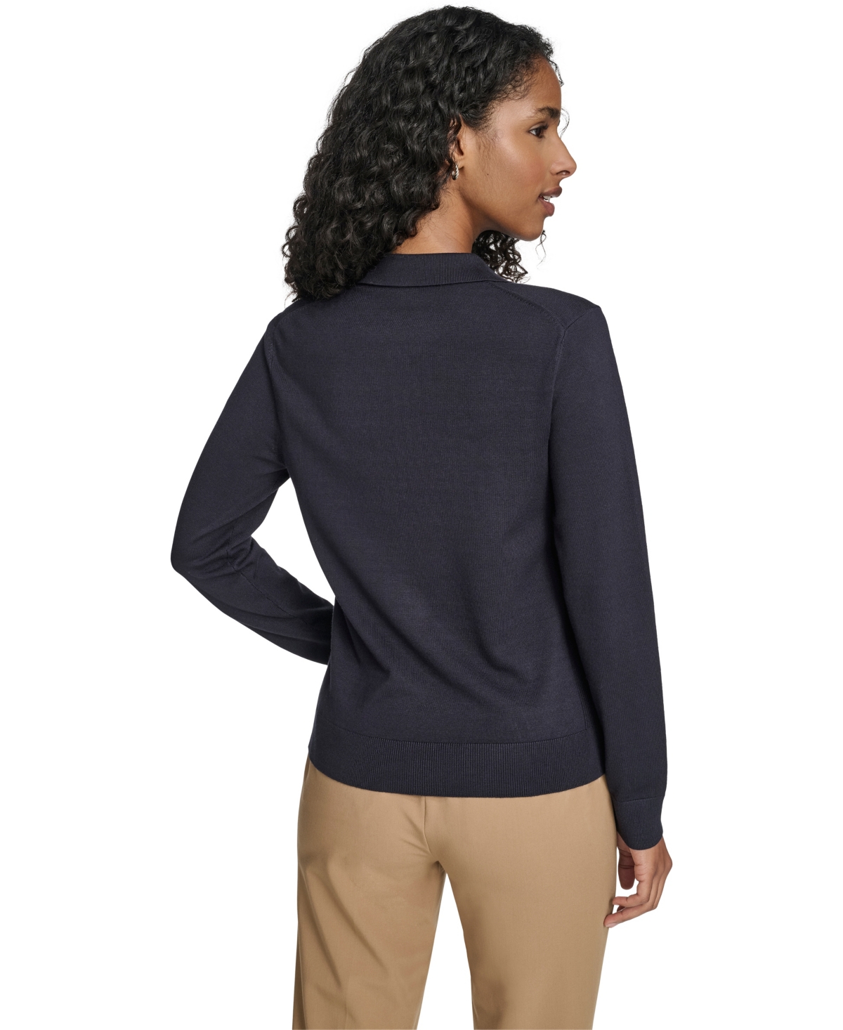 Tommy Hilfiger Women's Long-sleeve Quarter-zip Polo Sweater In Blue