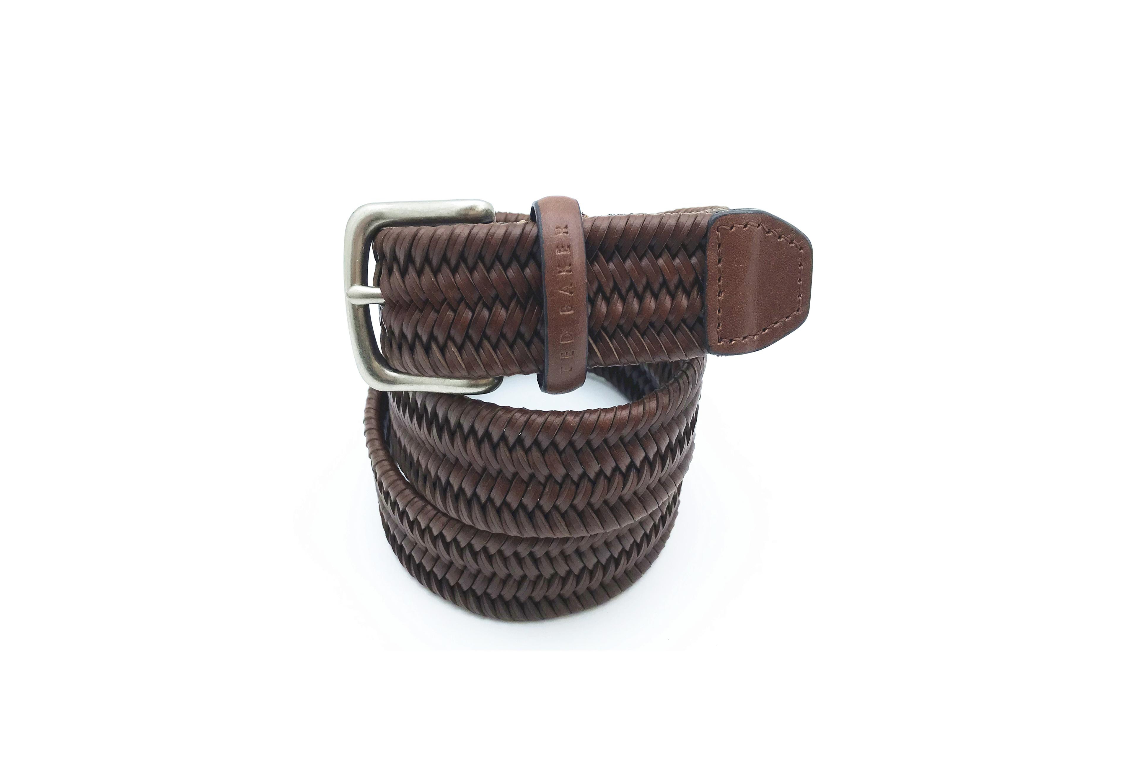 Ted Baker Men's Dress Braided Leather Belt