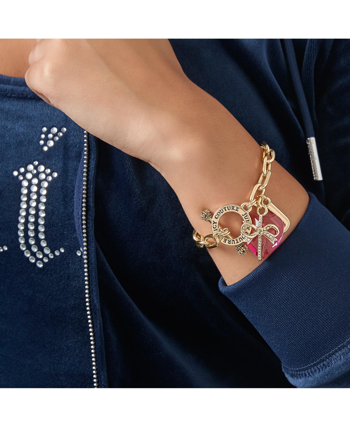 Juicy Couture Heart Stone & J Charm Bracelet