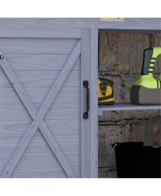 Durable Wooden Garden Workbench with Open Storage for Tools and Plants