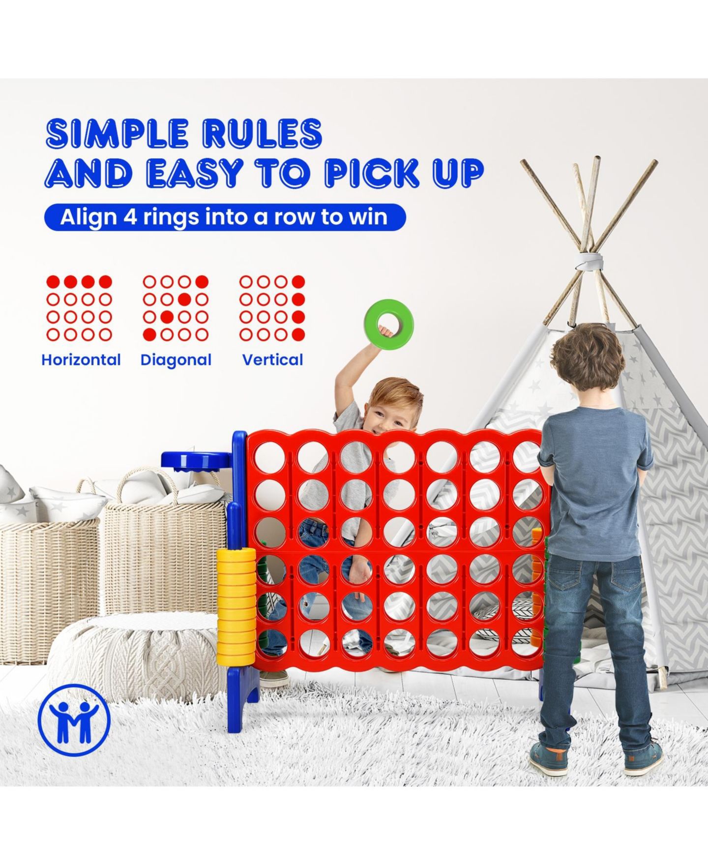 Детские игрушки SUGIFT Giant 4-to-Score 3-in-1 Game Set, Ages 3+, цвет: Синий — фото 9