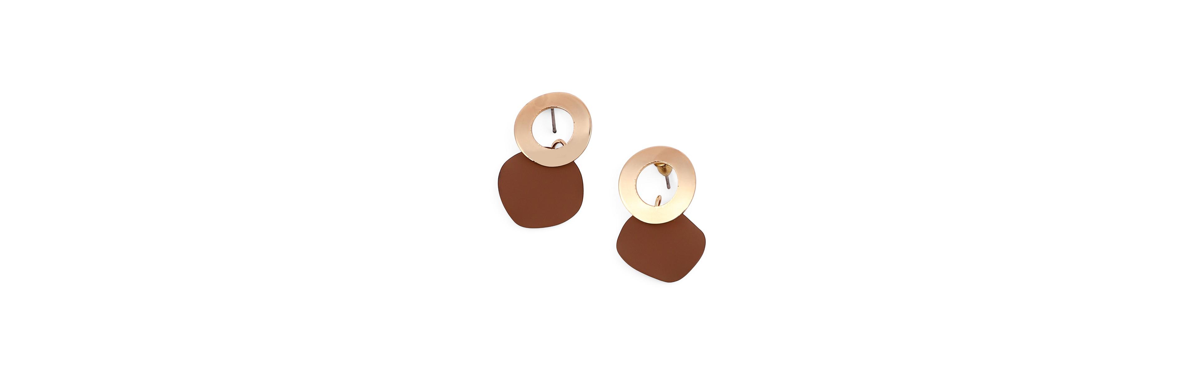 Sohi Circular-Plate Drop Earrings