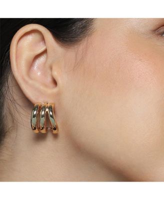 Women's The Triad-Line Hoop Earrings - California Gold