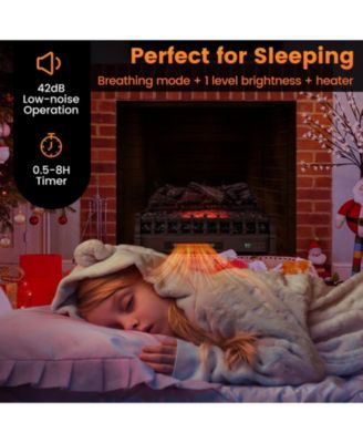 26 Inches Infrared Quartz Electric Fireplace with Realistic Pinewood Ember Bed