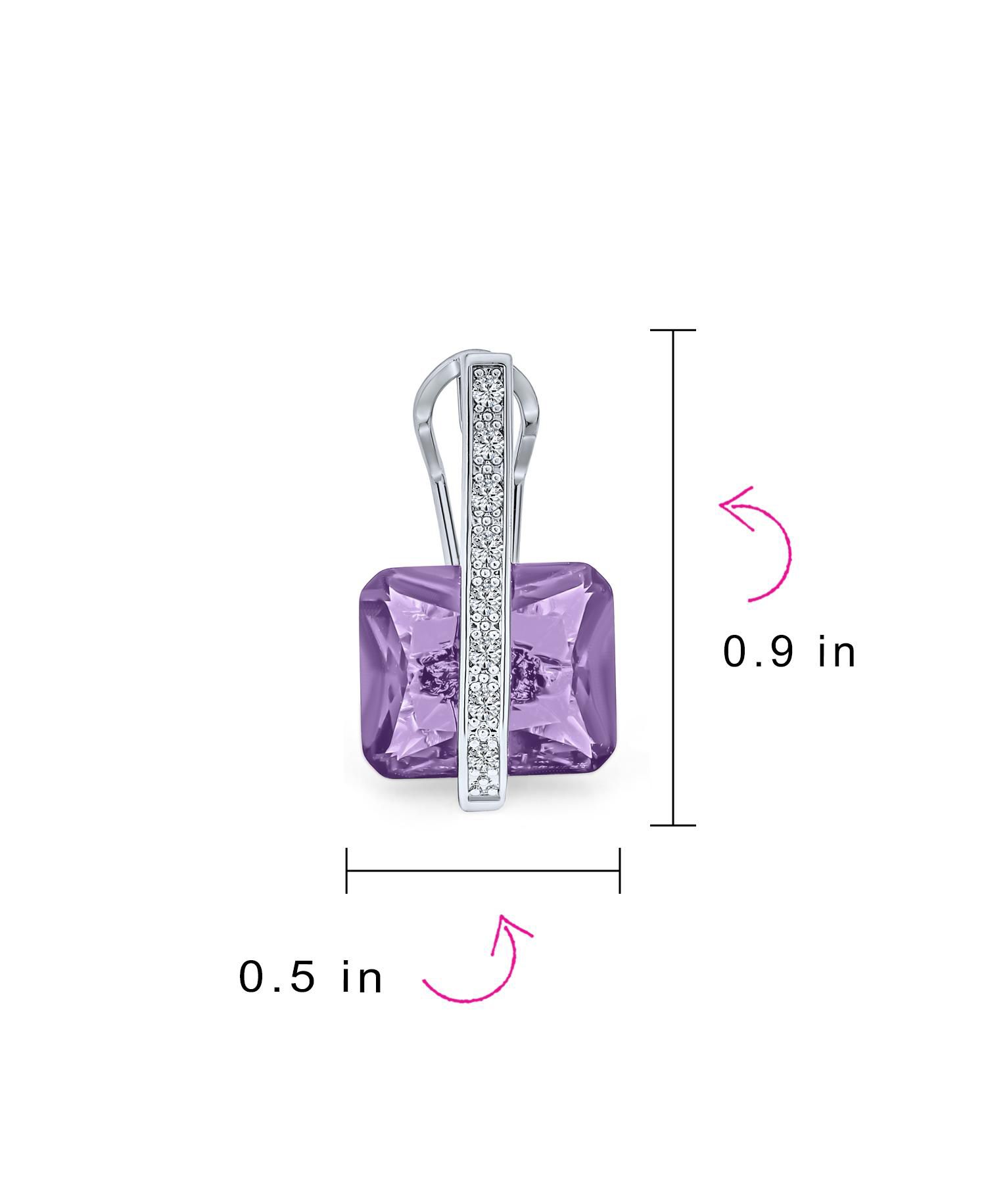 Art Deco Style Pink and Blue Rectangle CZ Drop Cocktail Earrings Silver