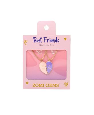 Girls Sis & Lil Sis Magnetic Heart Necklace Set