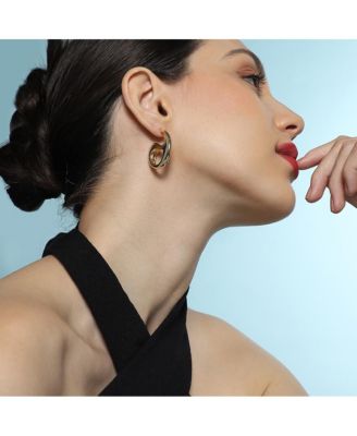 Women's The Mid-Gloss Bolt Hoop Earrings - California Gold