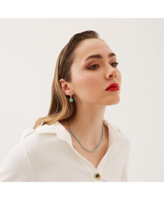 Enamel Blue Five Color Sterling Silver Earrings