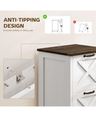 Vertical File Cabinet with 2 Drawers for A4 Letter Size, Light