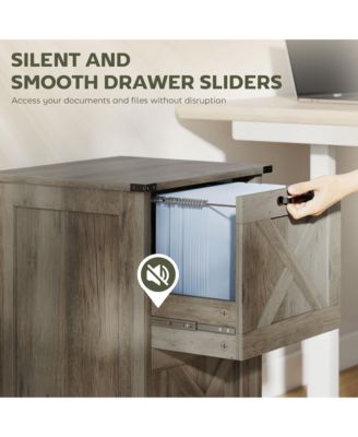 Vertical File Cabinet with 2 Drawers for A4 Letter Size, Light