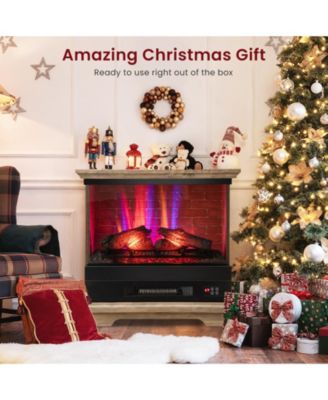 27 Inch Freestanding Fireplace with Remote Control