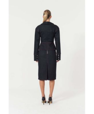 US Women's Davidson Denim Corset Jacket Unique Style