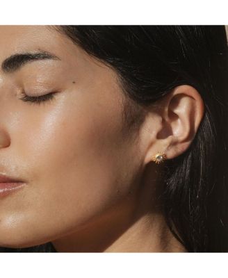 Light Seeker White Topaz Starburst Stud Earrings