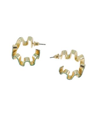 Women's The Enamel-Coil Hoop Earrings - Shamrock Green & California Gold