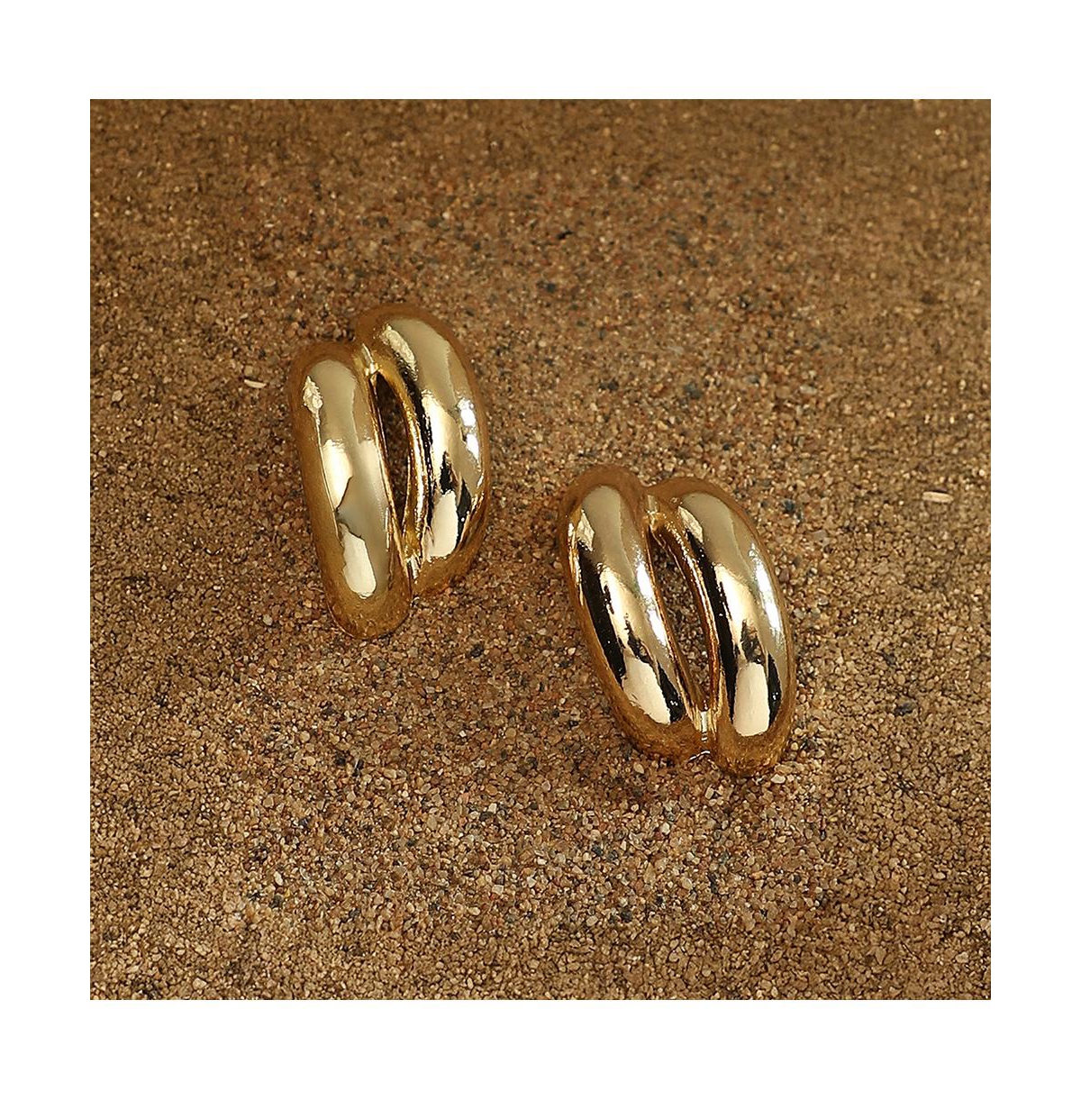 Women's The Strokes Hoop Earrings - California Gold