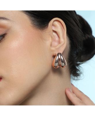 Women's The Droplet-Heart Stud Earrings - Rose Gold