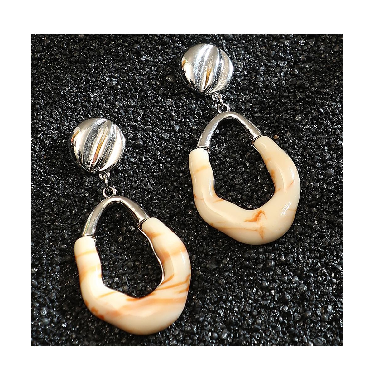 Women's The Calacatta Drop Earrings - Chrome Silver